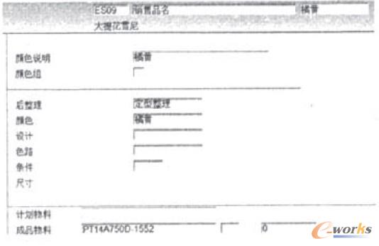 圖4 銷售物料和生產(chǎn)物料之間的對(duì)應(yīng)關(guān)系