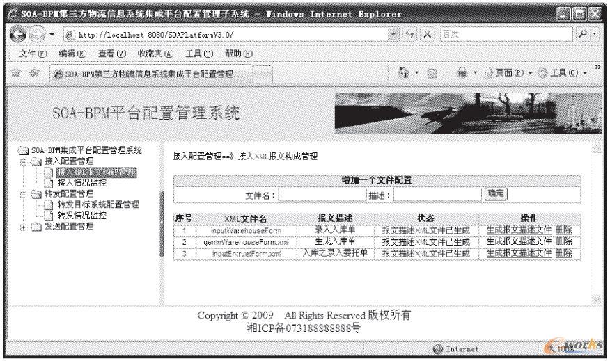 SOA-BPM系統集成平臺的配置管理操作界面